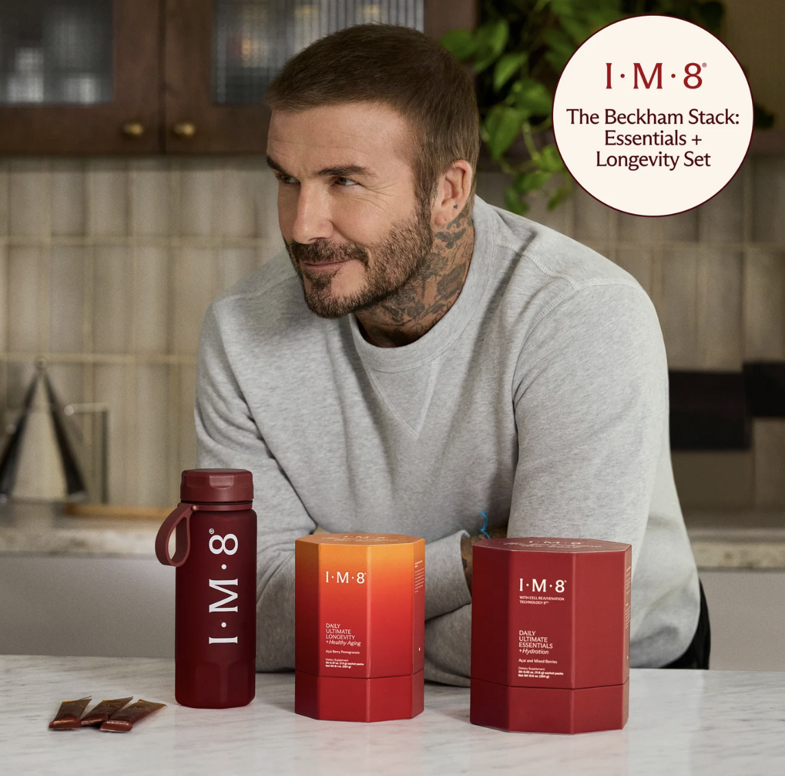 David Beckham with The Beckham Stack