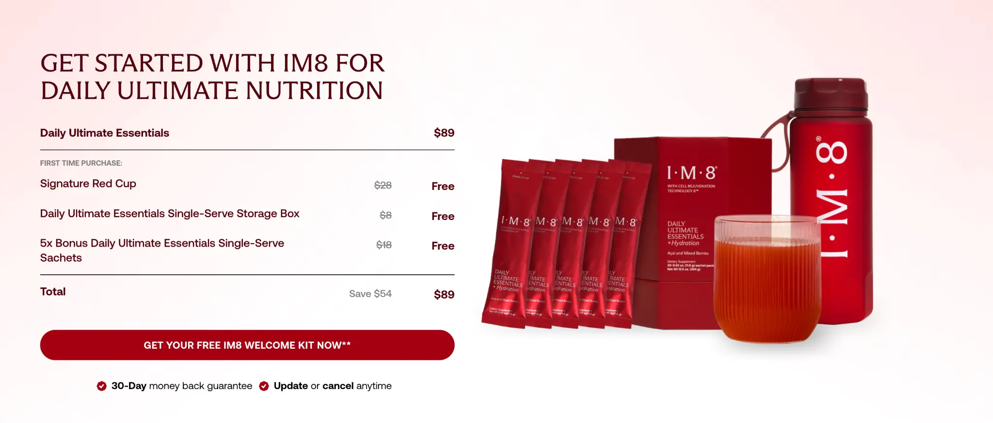 IM8 Welcome Kit Contents